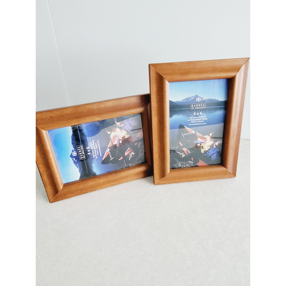 Vintage Wooden Picture Frame Set Brown 4x6‎ Tabletop Wall Decor 2 Pk Cottagecore